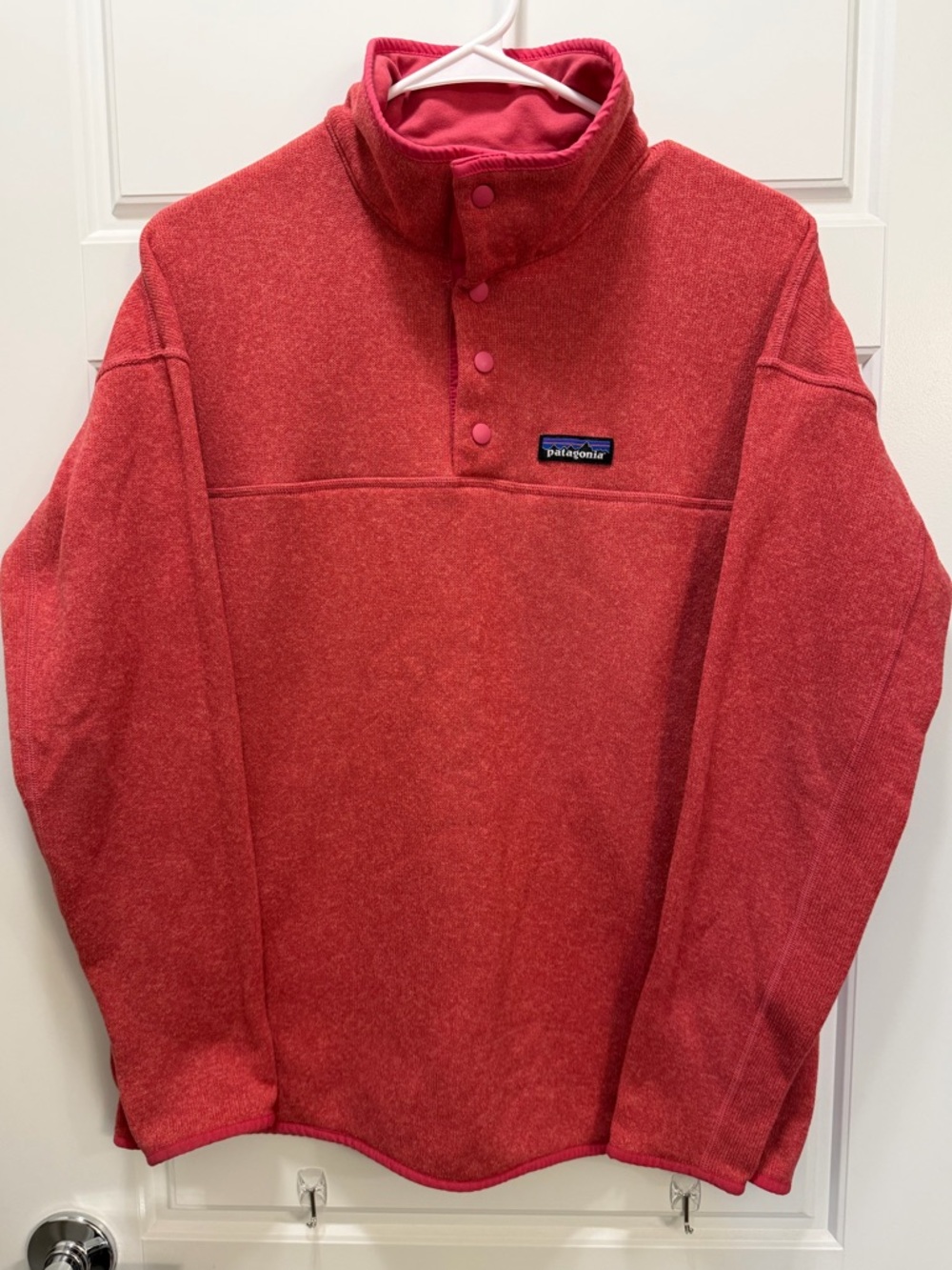 Patagonia Women’s XL Pink Snap-T Fleece Pullover Zip Pockets Lightweight Jacket